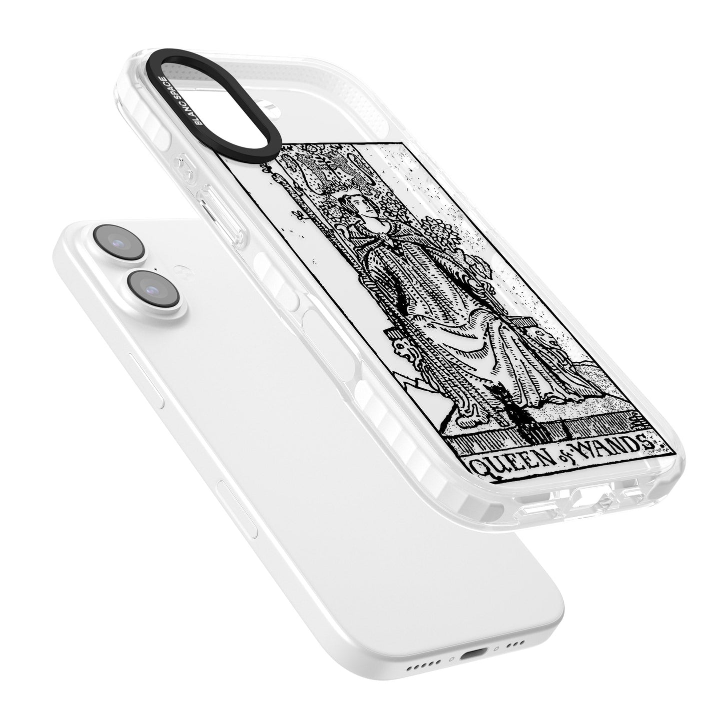 Personalisierte Tarotkarte „Königin der Stäbe“ (transparent)