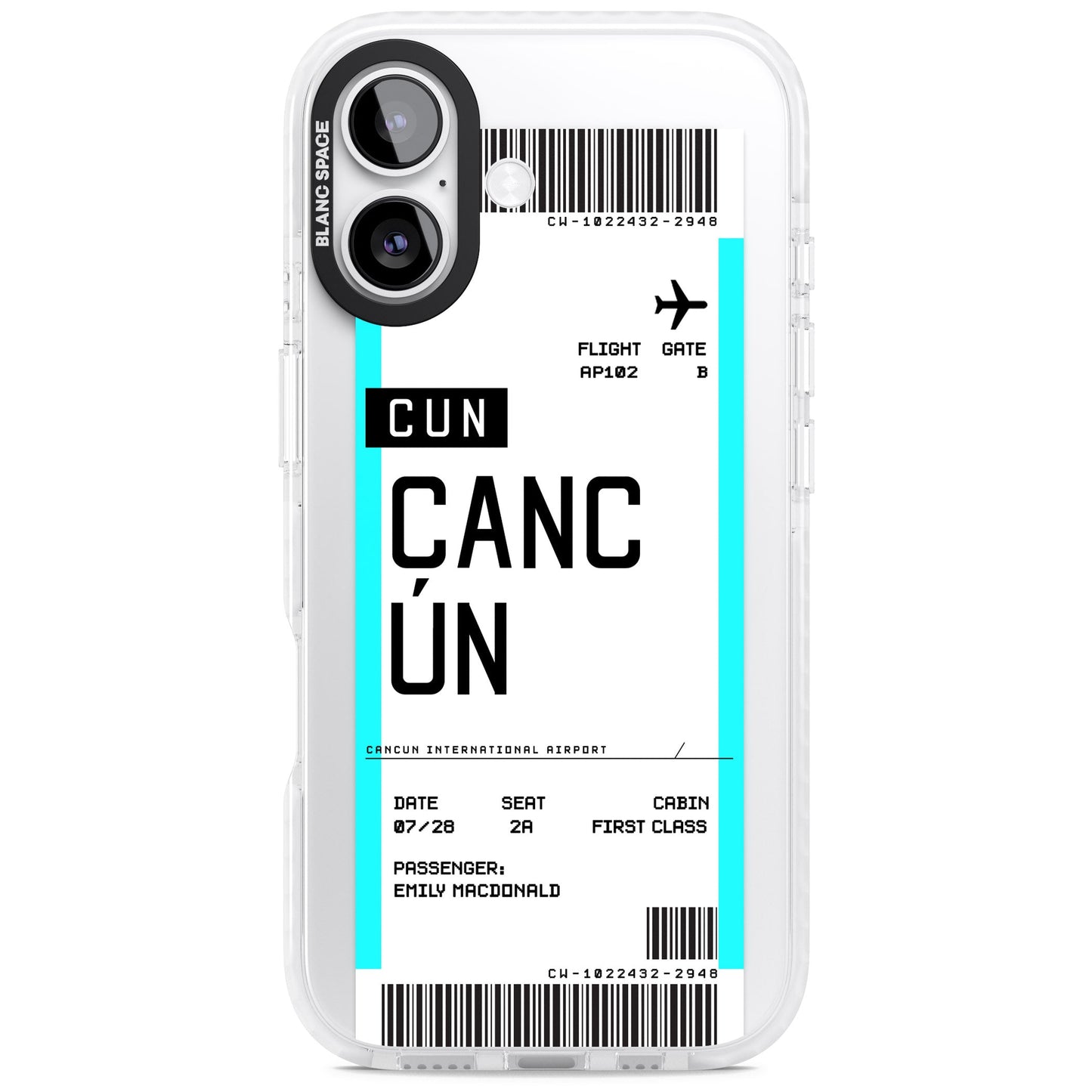 Personalised Cancún Boarding Pass