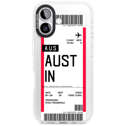 Personalised Austin Boarding Pass