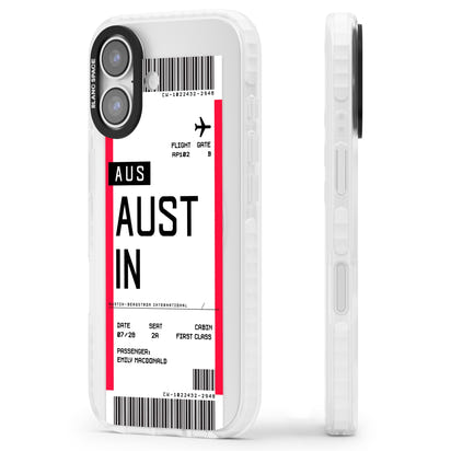 Personalised Austin Boarding Pass