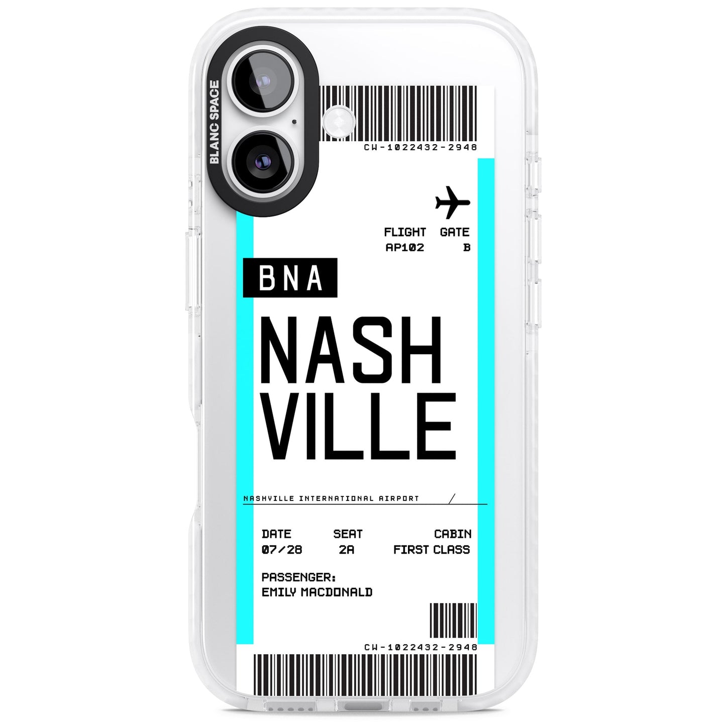 Carte d'embarquement personnalisée pour Nashville