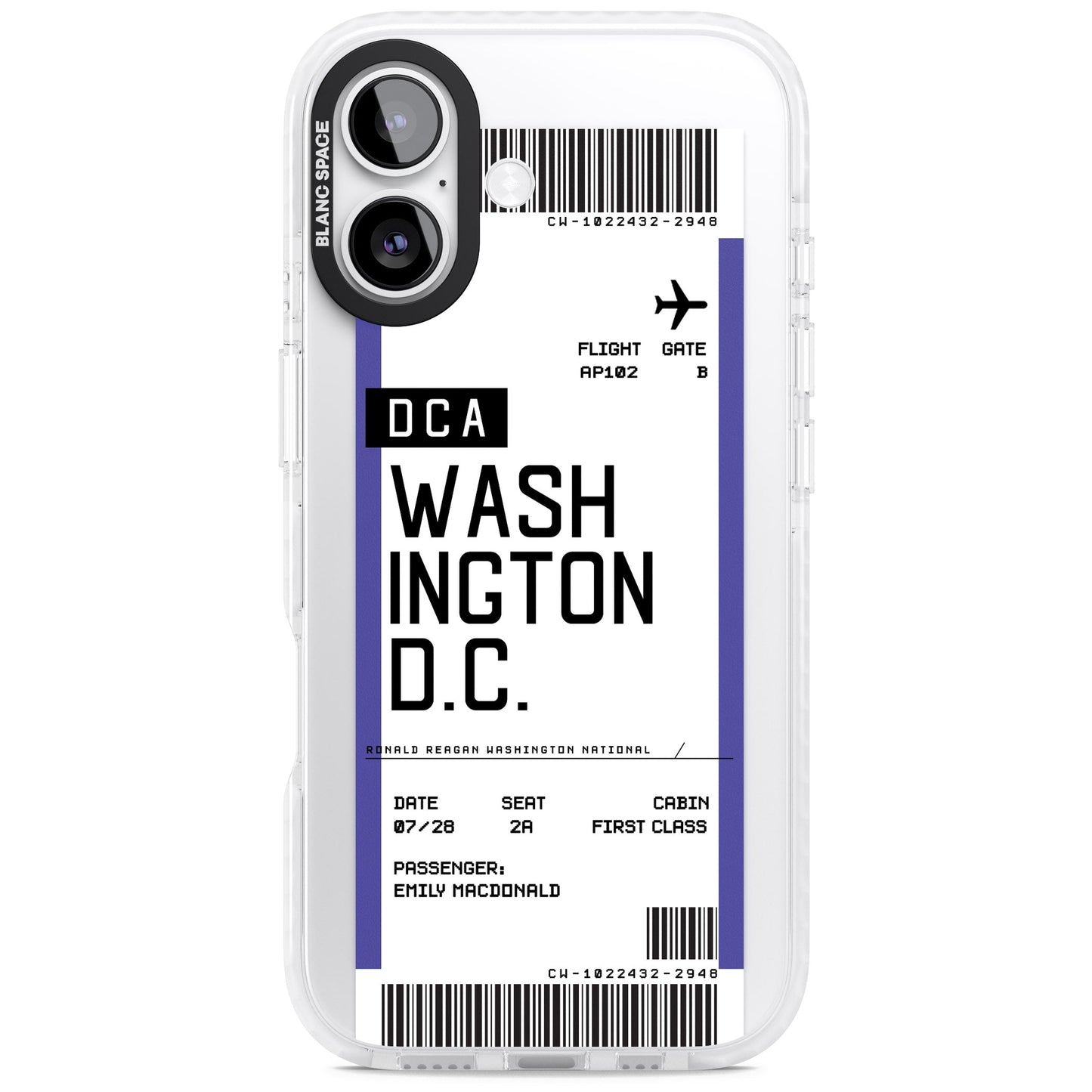 Personalised Washington D.C. Boarding Pass