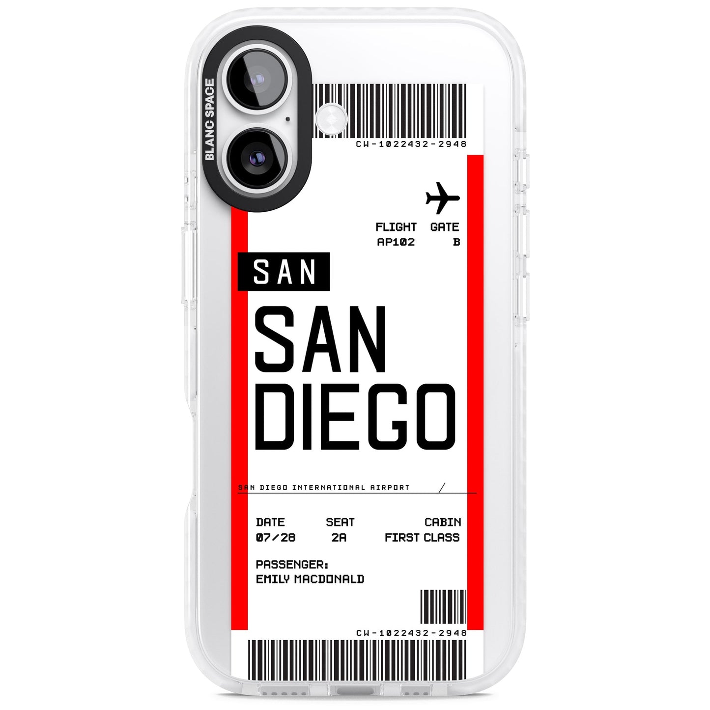 Personalised San Diego Boarding Pass