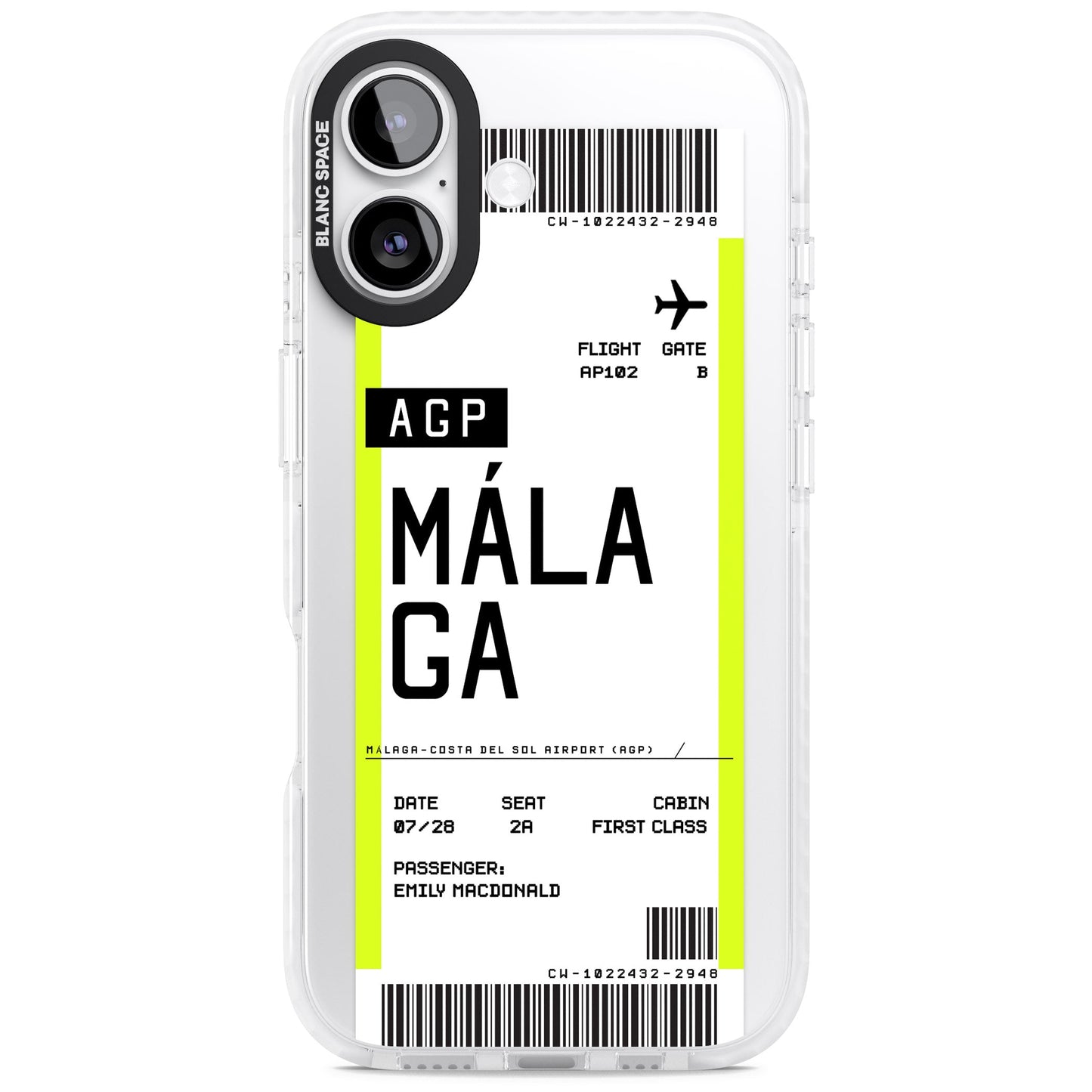 Personalised Málaga Boarding Pass
