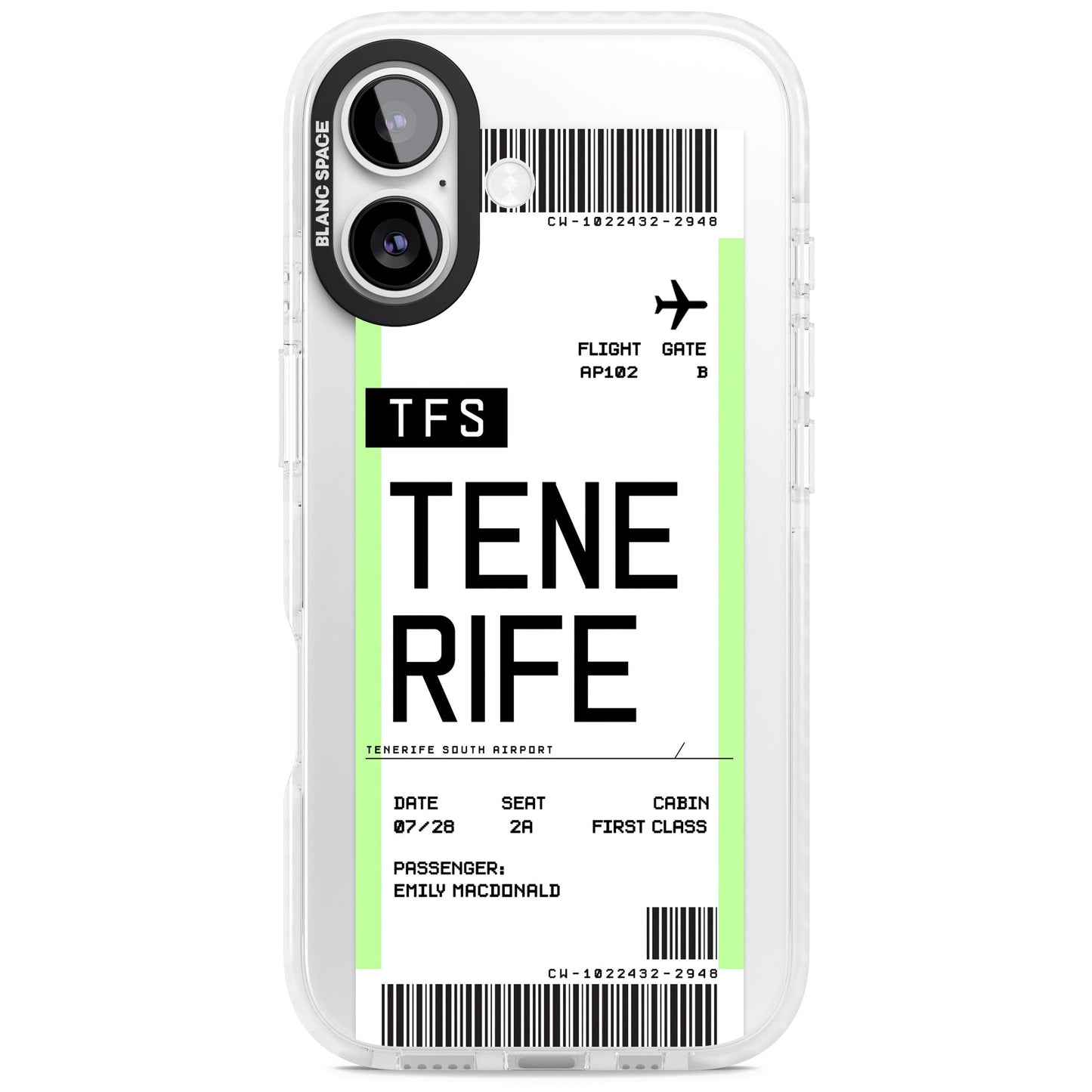 Personalised Tenerife Boarding Pass