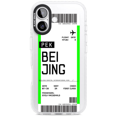 Carte d'embarquement personnalisée pour Pékin