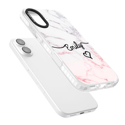 Personalised Pink Fade Marble Heart