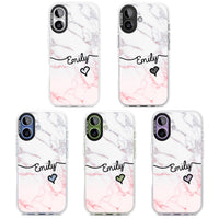 Personalised Pink Fade Marble Heart