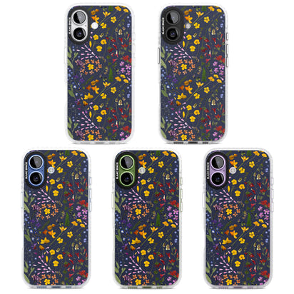 Grappe de feuilles de fleurs sauvages bleu marine