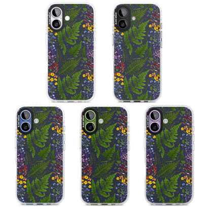 Busy Floral And Fern Design Navy