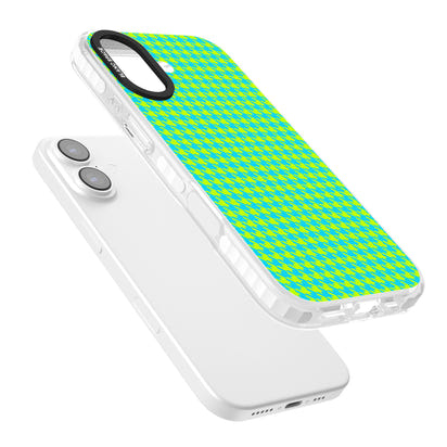Neon Lime & Turquoise Houndstooth