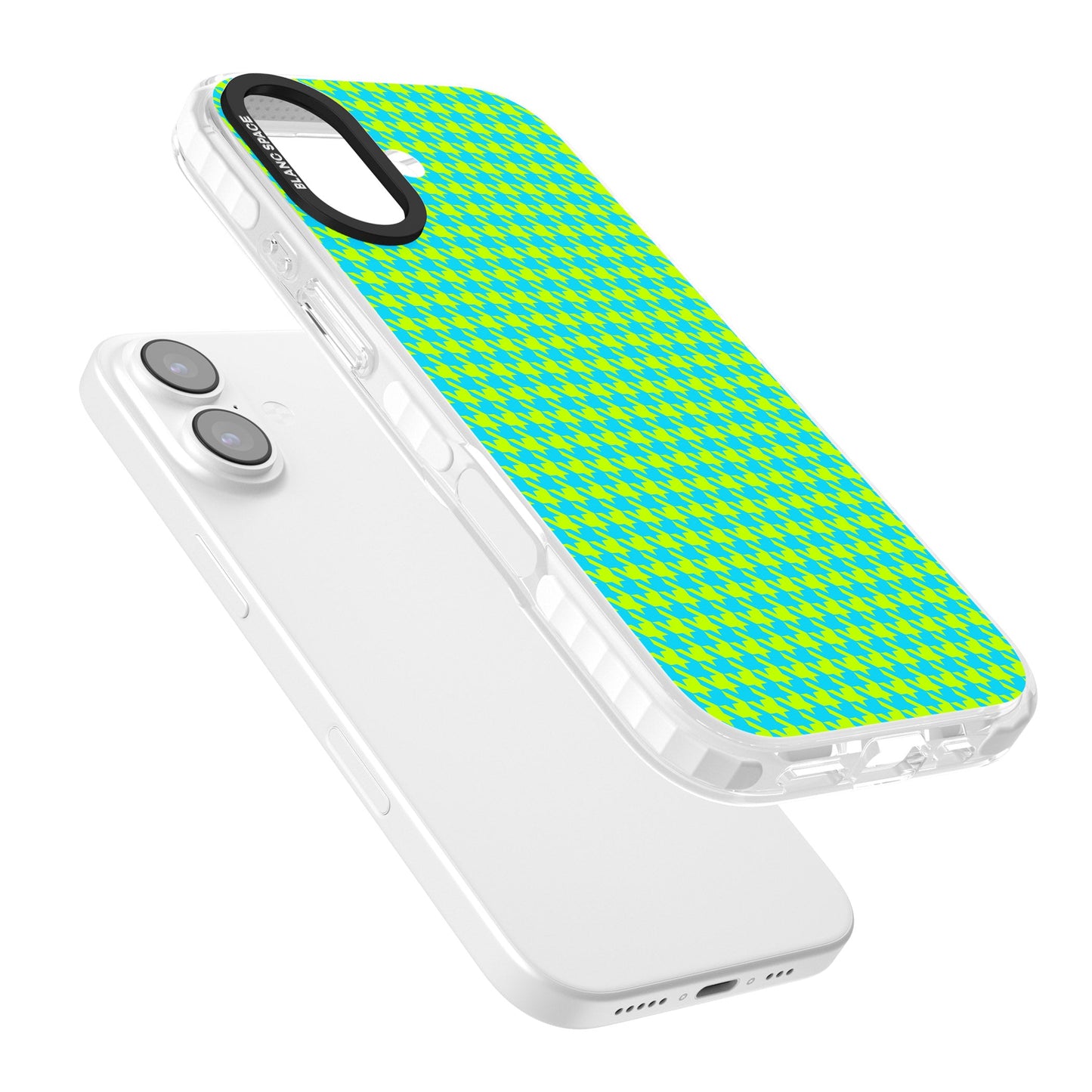 Neon Lime & Turquoise Houndstooth