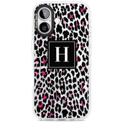 Personalised Clear Pink Leopard Monogram