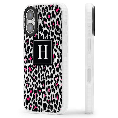 Personalised Clear Pink Leopard Monogram