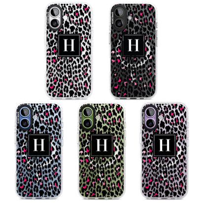 Personalised Clear Pink Leopard Monogram