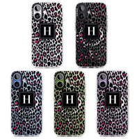 Personalised Clear Pink Leopard Monogram