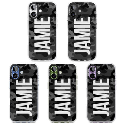 Personalised Black Camo Name Vertical
