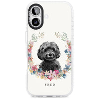 Personalised Black Cockapoo Floral Portrait