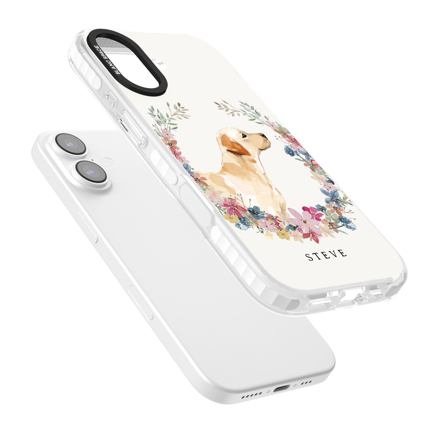 Personalised Yellow Labrador Floral Portrait