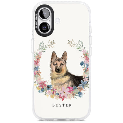 Personalised German Shepherd Floral Portrait