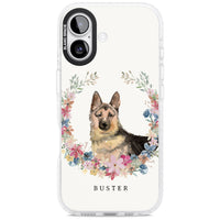 Personalised German Shepherd Floral Portrait