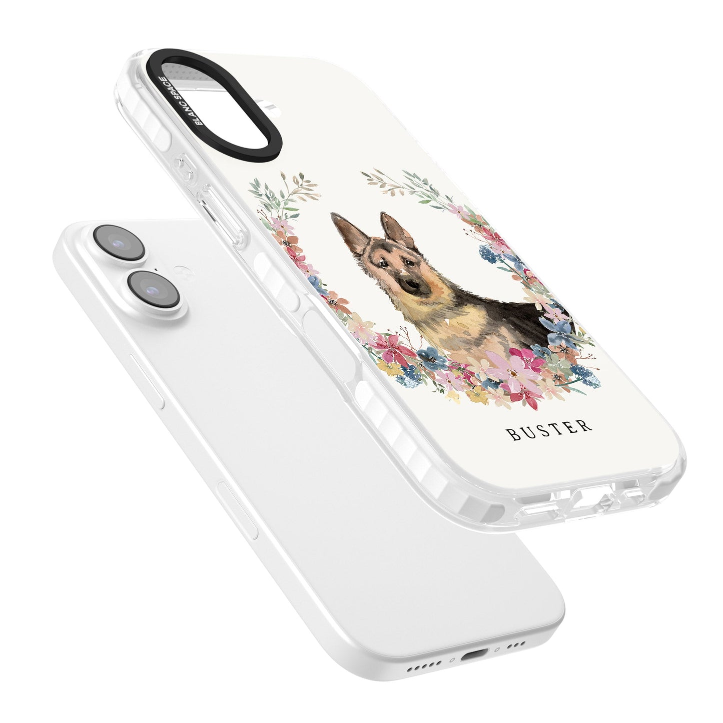 Personalised German Shepherd Floral Portrait