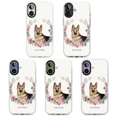 Personalised German Shepherd Floral Portrait