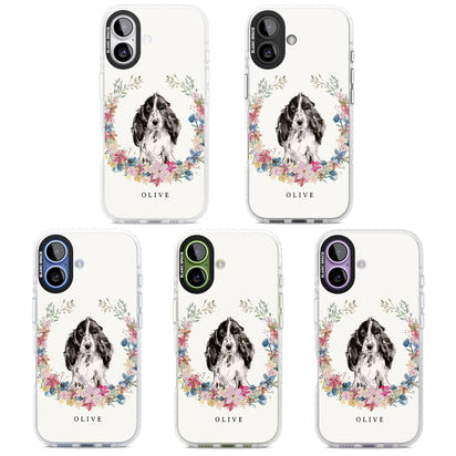 Personalisiertes Blumenporträt eines schwarzen Cocker Spaniels