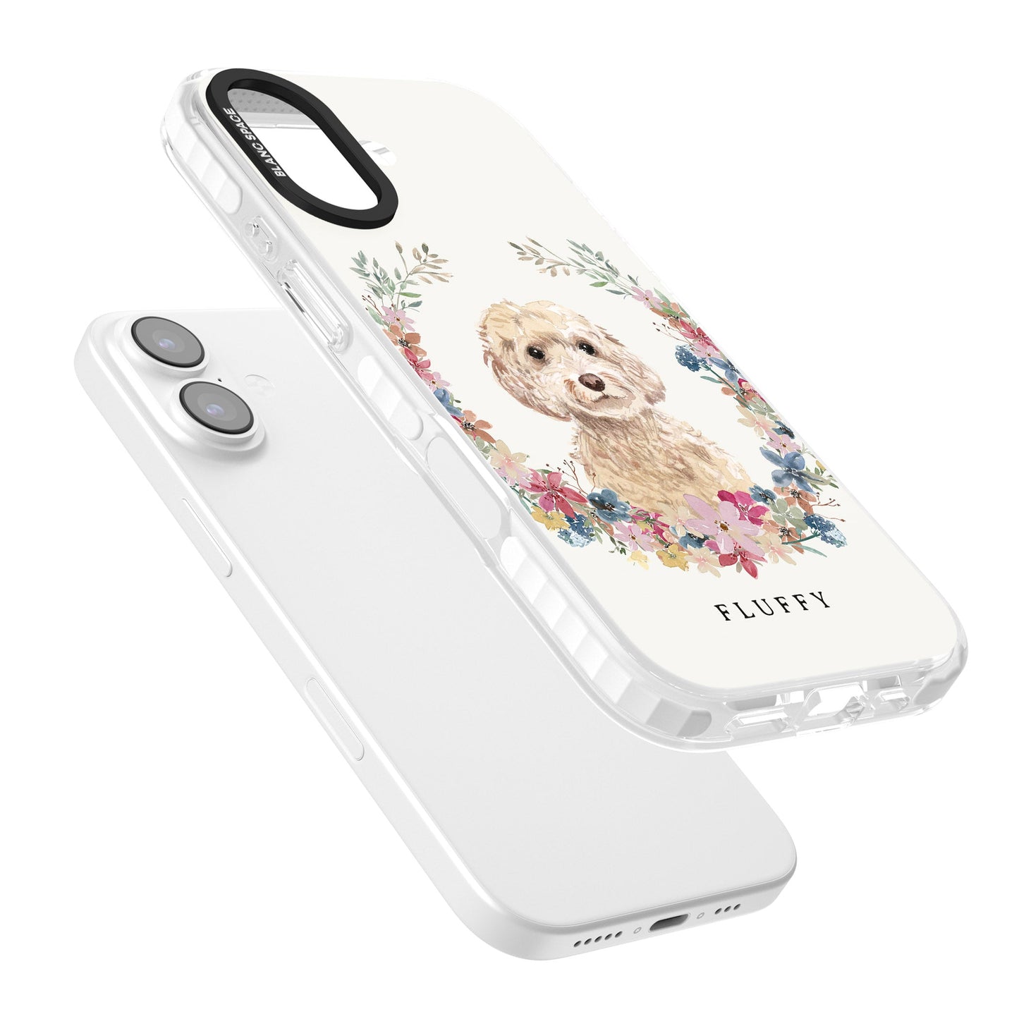 Personalised Champagne Cockapoo Floral Portrait