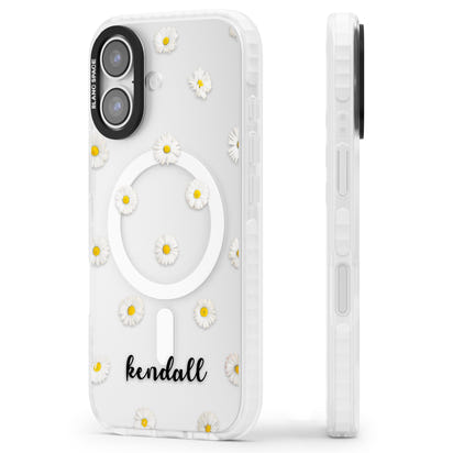 Personalised White Daisies & Cursive