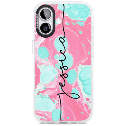 Personalised Turquoise & Pink Marbled