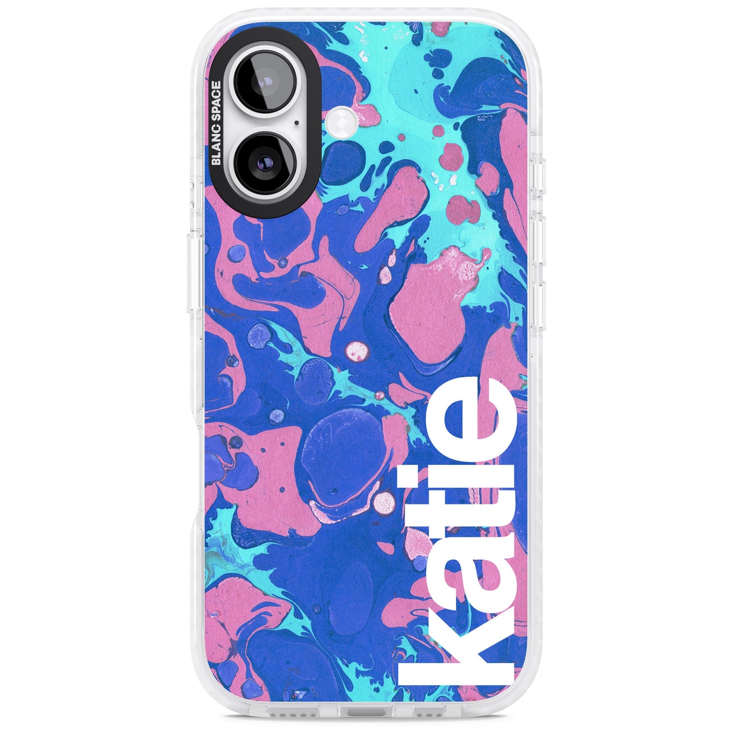 Personalisiertes marineblau-türkisfarbenes Marmor-Design