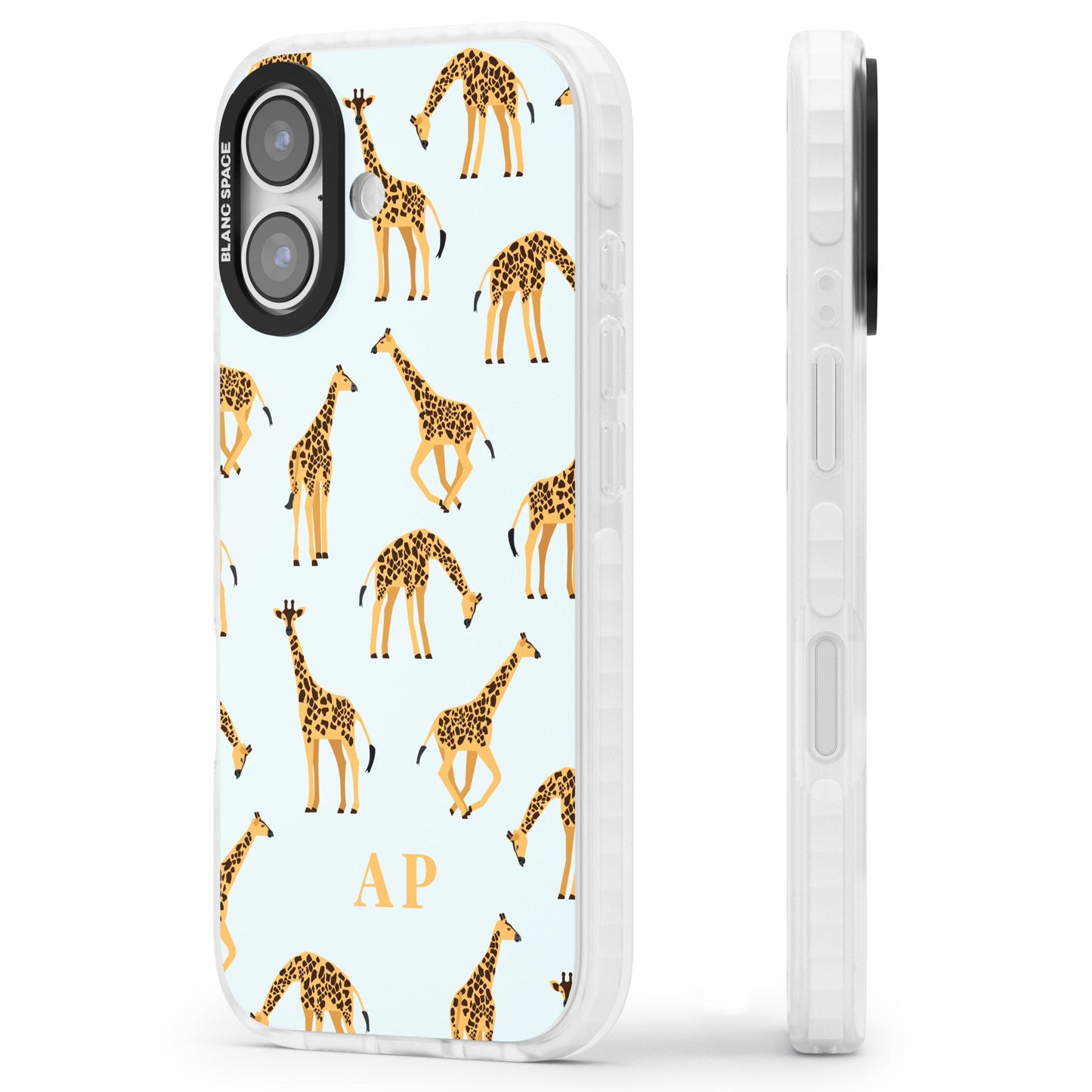 Personalisiertes Safari-Giraffenmuster auf Blau