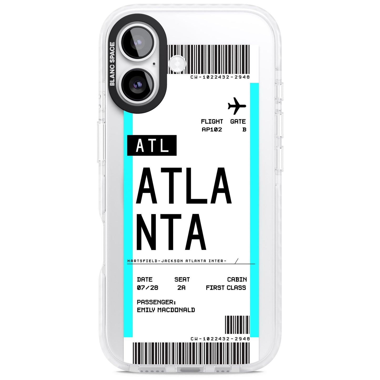 Personalisierte Atlanta-Bordkarte