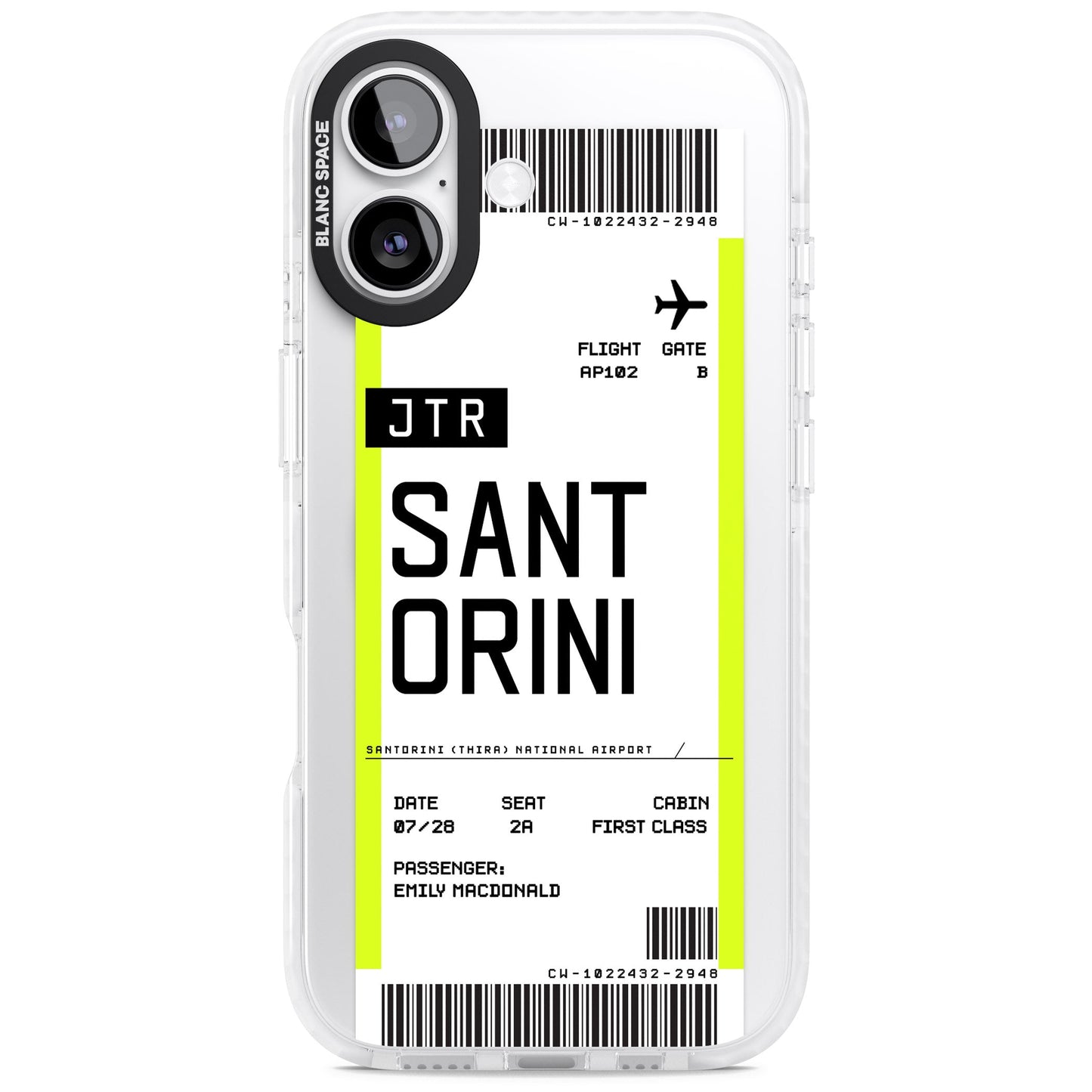 Personalisierte Bordkarte für Santorini