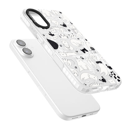 Cartoon Cat Collage Black & White