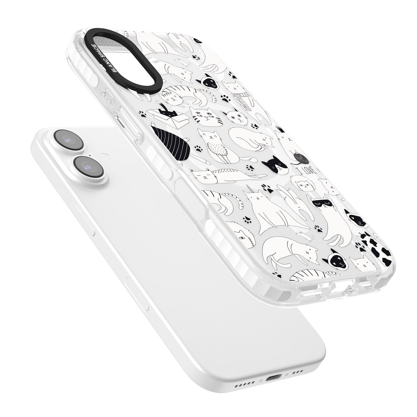 Cartoon Cat Collage Black & White