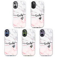 Personalised Pink Fade Marble Heart