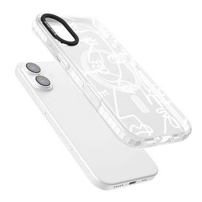 Abstract Line Art White Clear