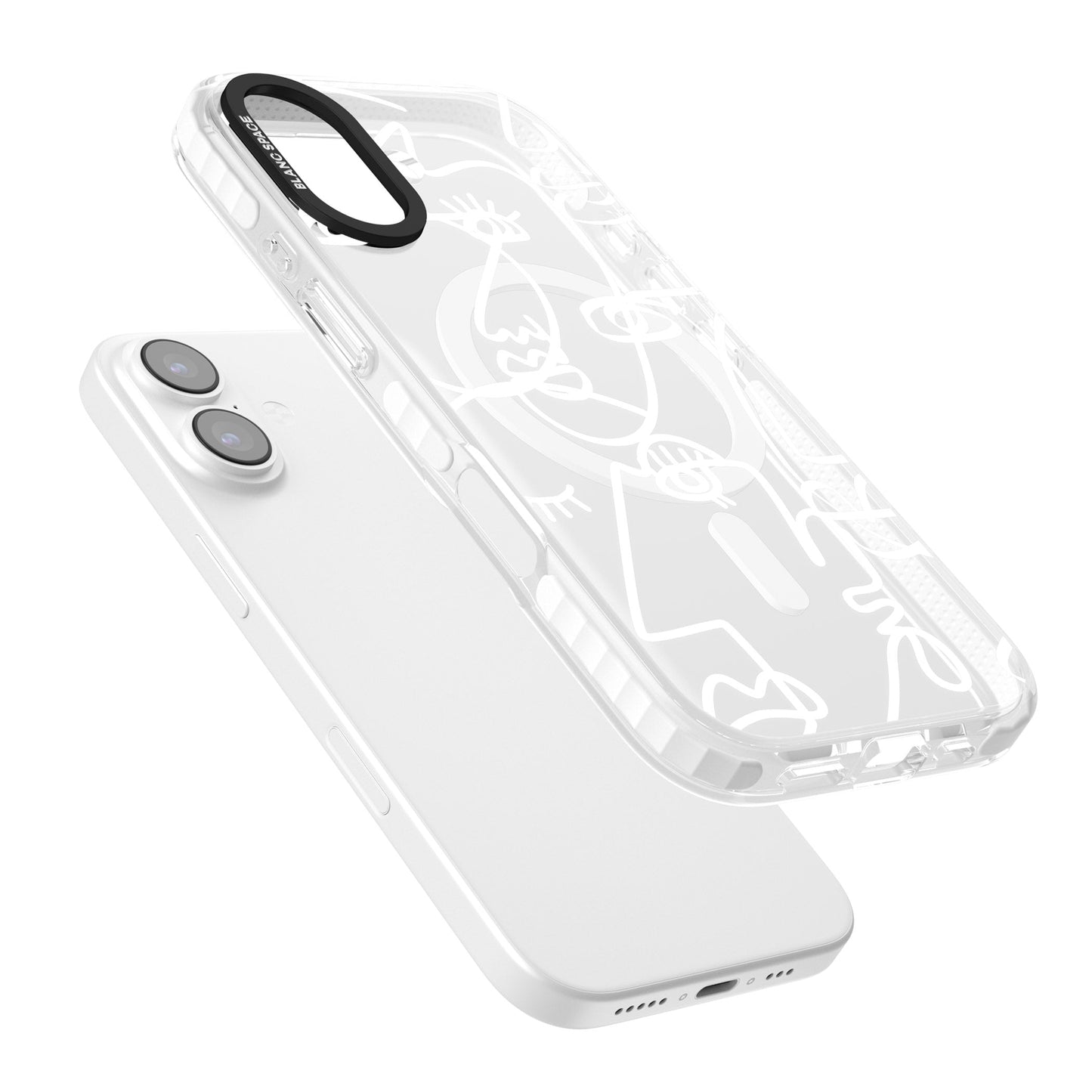 Abstract Line Art White Clear