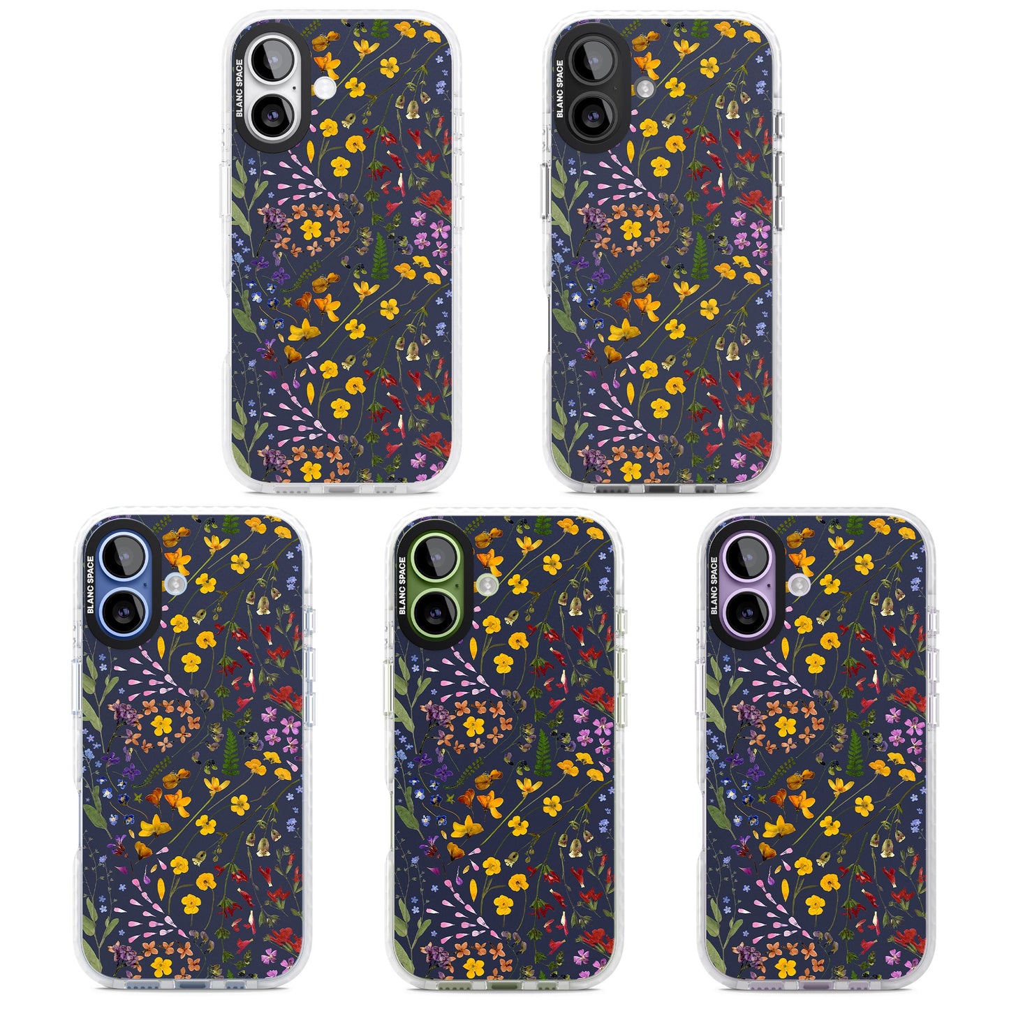 Grappe de feuilles de fleurs sauvages bleu marine