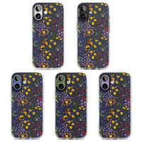 Grappe de feuilles de fleurs sauvages bleu marine