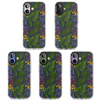 Busy Floral And Fern Design Navy
