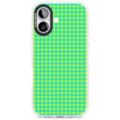 Neon Lime & Turquoise Houndstooth