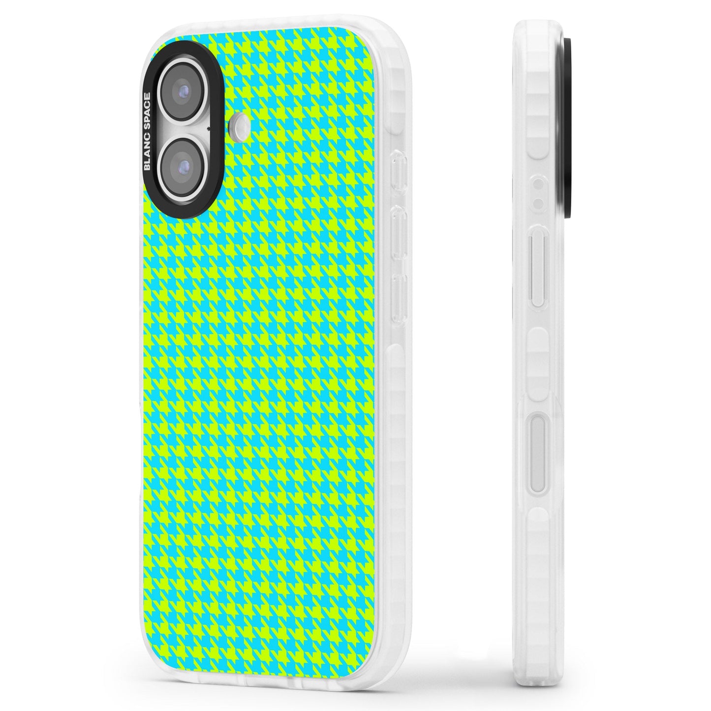 Neon Lime & Turquoise Houndstooth