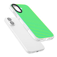 Neon Lime & Turquoise Houndstooth