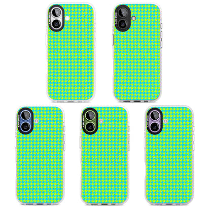 Neon Lime & Turquoise Houndstooth