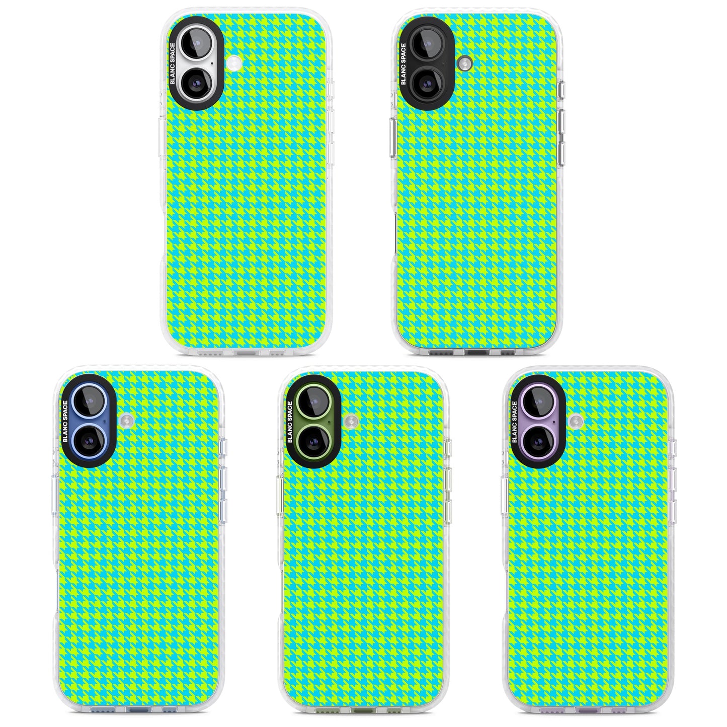 Neon Lime & Turquoise Houndstooth