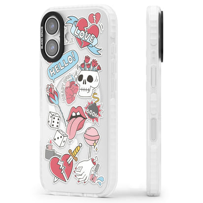 Autocollants Crâne et Fleurs