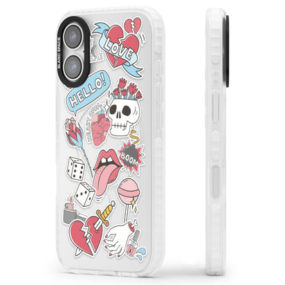 Autocollants Crâne et Fleurs